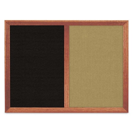 United Visual Products Enclosed Corkboard, 1 Door, 18"x24", 4" Fra UV3421-WHITE-DBURGU